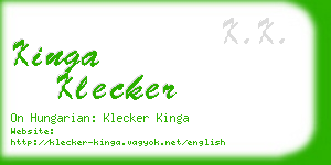 kinga klecker business card